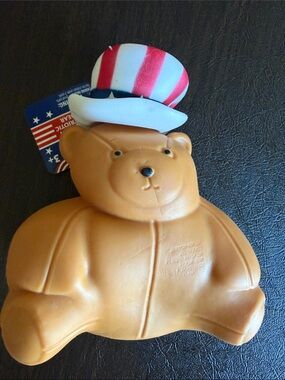 Squeezy Patriotic Bear Squishi Toy - Red, White, Blue Top Hat Sunny Days